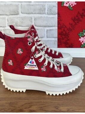 ⭐CONVERSE Run Star Hike Hi Platform Rose Cross Stitch Sz 6.5 Men's Shoes A14885C